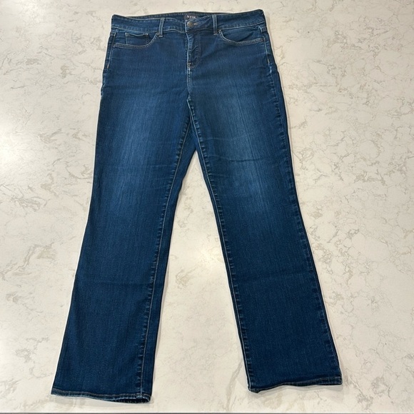 NYDJ Marilyn Straight Lift Tuck Technology Size 12 Denim Jeans Women’s Dark Wash - Picture 1 of 16